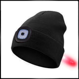 Bonnet LED sécurité enfant – double lumière avant/arrière.